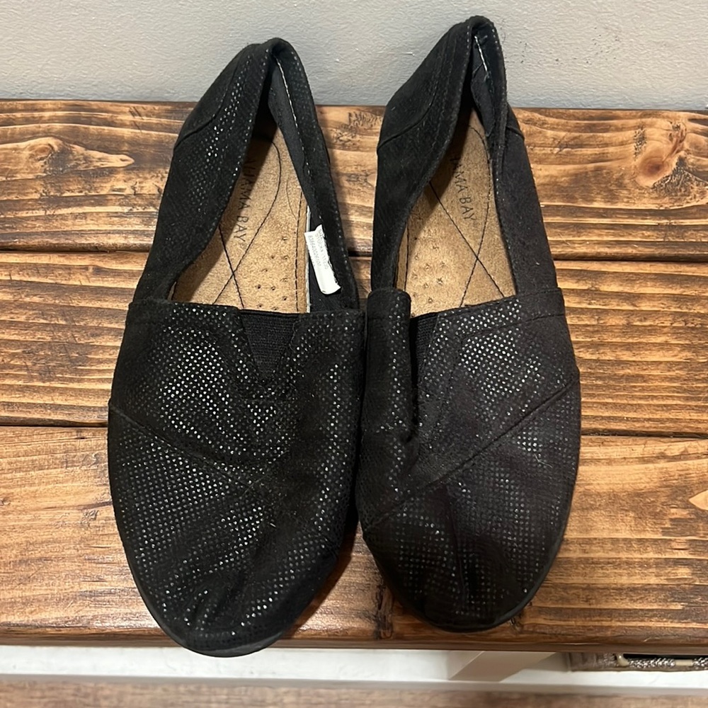 BAHAMA BAY BLK shimmer slip-on shoes/sneakers